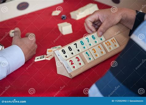 People Play Popular Logic Table Game Rummikub Stock Photo Image Of