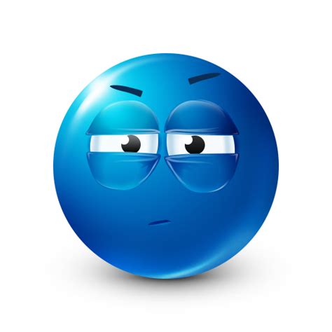 Heavy Lidded Blue Smiley Symbols And Emoticons