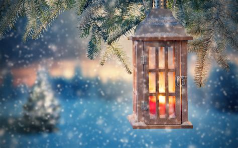 Wallpaper Lantern Twigs Snowy Christmas 3840x2160 Uhd 4k Picture Image