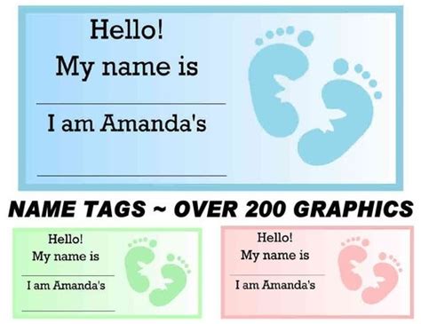Baby shower name tag game printables in pink color. 20 BABY SHOWER NAME TAGS -Over 200 graphics | Baby shower, Coed baby shower, Rabbit baby shower