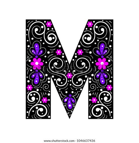 Downloaden sie den lizenzfreien vektor m weißer alphabet buchstabe schwarzer kreis firmenlogo icon design corporate 3652864 bei vecteezy für ihr projekt und . Letter M Colorful Floral Alphabet Elegant Stock Vector (Royalty Free ...