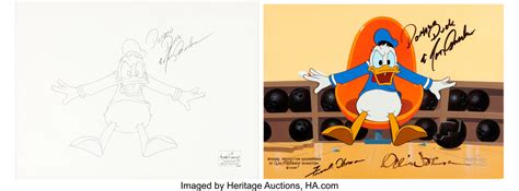 Mickey Mouse Works Donald Duck Production Cel And Key Master Lot