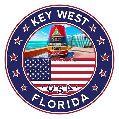Key West Florida Key West Sticker With Photo 2 By Alma Studio