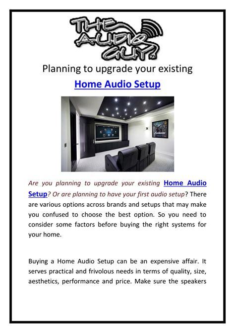 Ppt Planning To Upgrade Your Existing Home Audio Setup Powerpoint