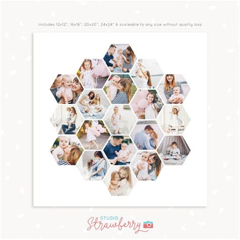 Honeycomb photo collage template | Photo collage template, Photo collage design, Collage template
