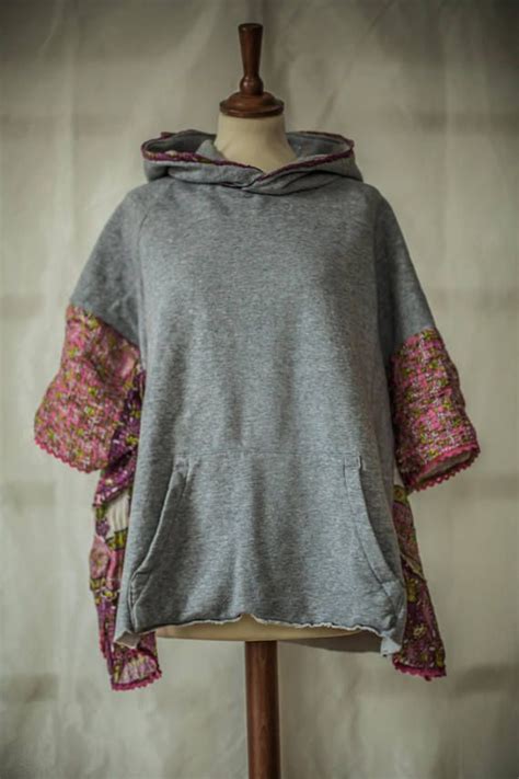 Hoodie Upcycled Womens Clothing Urban Wear Shabby Chic