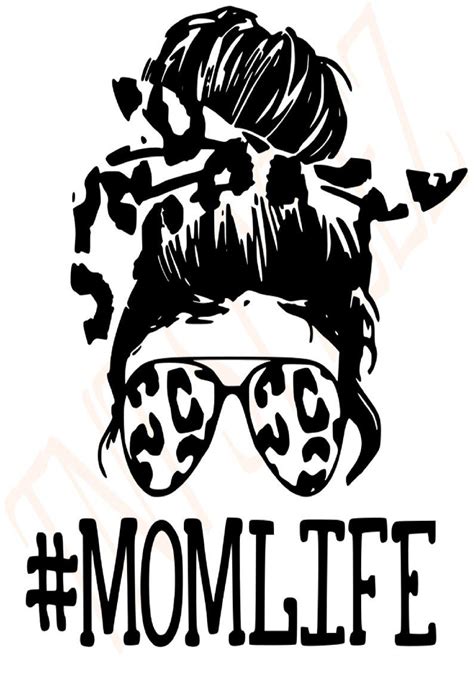 mom life messy bun leopard print svg etsy mom life messy bun life hat