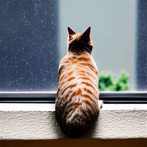 Cat Sitting On A Window Ledge · Creative Fabrica