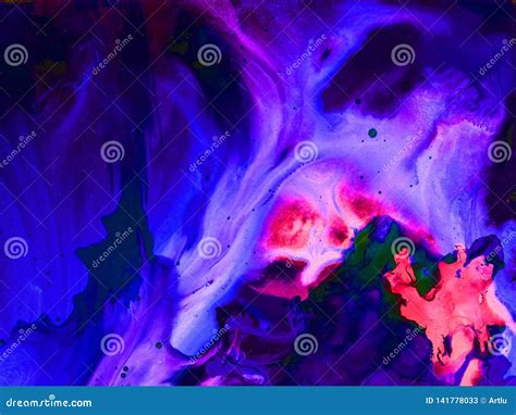 Neon Marble Texture Abstract Hand Painted Background Stock