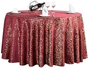 Eventsdeco round tablecloth white polyester table cloth 90 inch 200 gsm fabric table cloths for banquet buffet wedding dining and party £15.55 £ 15. Amazon.com: UFRIDAY Jacquard Tablecloth Round 90 Inch, Red ...