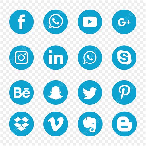 Blue Social Media Vector Png Images Blue Social Media Icons Social