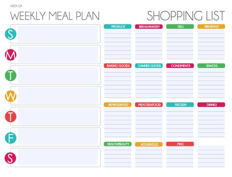Free Printable 7 Day Meal Planner Template Pdf