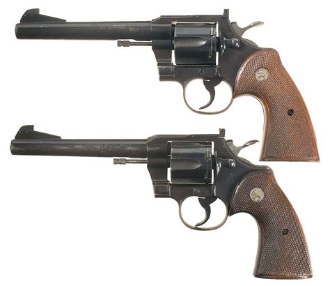 Two Colt Officers Model Match Revolvers A Colt Officers Model Match