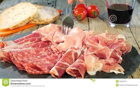 Italian Cured Meat Platter Rotating Stock Video Video Of Brown