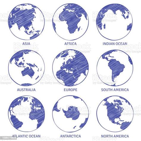 Sketsa Bola Dunia Peta Dunia Dunia Digambar Dunia Bumi Lingkaran Konsep