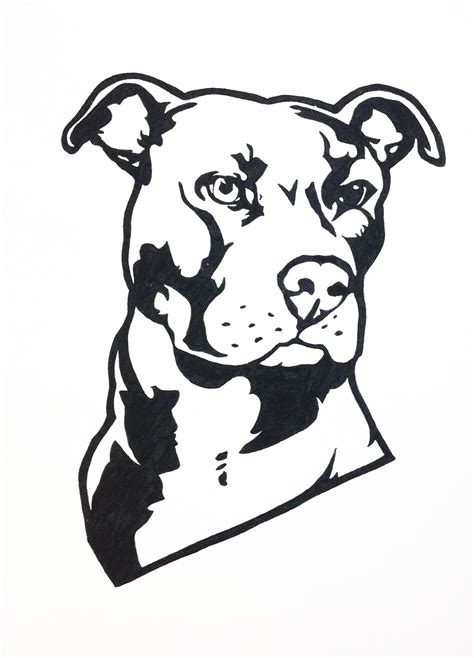 Tribal Ink Sketch Of A Dog By Liron Simon Dog Stencil Pitbull Art