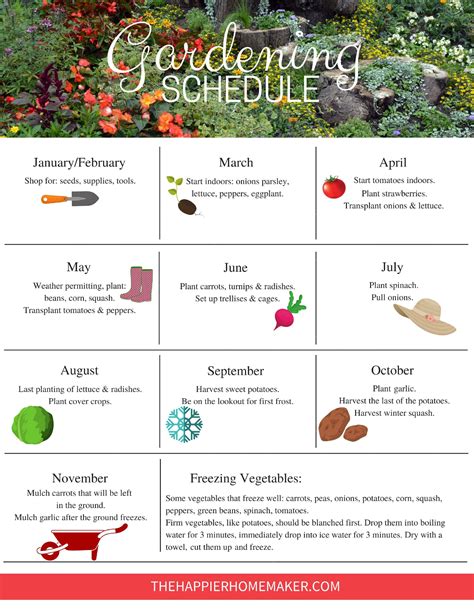 Using a vegetable garden planner has many benefits to any gardener or homesteader as we shall begin to explore below. Printable Garden Schedule | Vegetable garden planner, Home ...