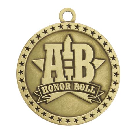 A B Honor Roll Gold Academic Medallion Positive Promotions