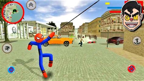 Spider Stickman Rope Hero Gameplay Androidios Youtube