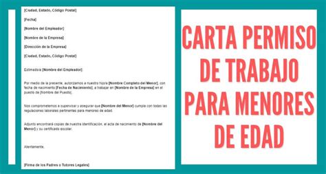 1️⃣ Carta Permiso De Trabajo Para Menores De Edad Reporte De Lectura