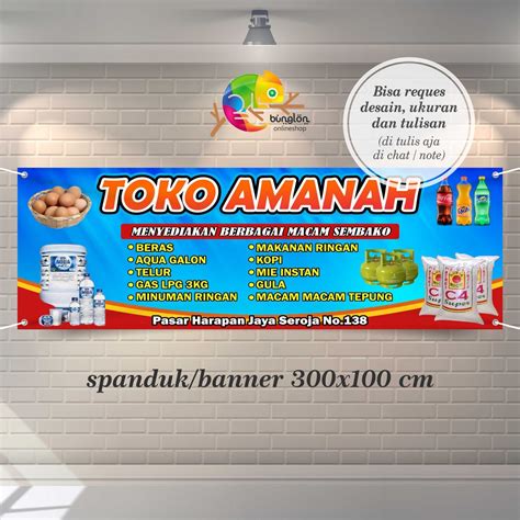 Jual Size 300x100 Cm Spanduk Banner Toko Warung Sembako Shopee Indonesia