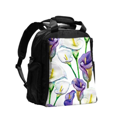 Colorful Diaper Bag Purple Beautiful Retro Floral Calla