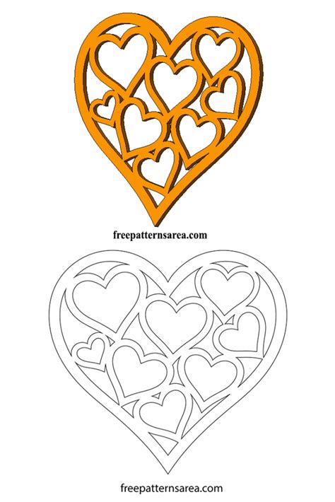 Heart Shaped Vector And Template For Valentines Day Scroll Saw Patterns