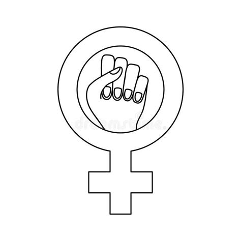 Gender Female Symbol With Hand Fist Stock Illustration Illustration