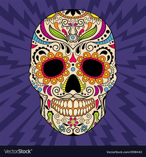 Mexican Skull The Original Pattern Royalty Free Vector Image