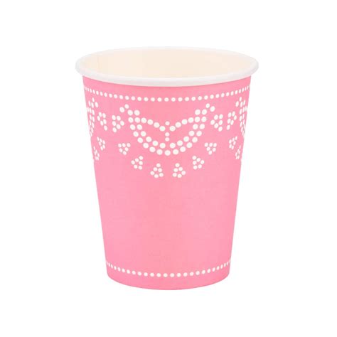 Cups Pastel Pink Lovely Lace Paper Cups 9oz Tea Party Etsy