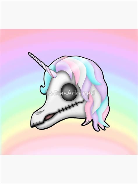 My Little Dead Unicorn Unicorn Skull Pastel Rainbow Metal Print