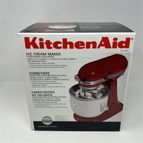 Kitchenaid Ice Cream Maker Attachment For Stand Mixer Open Box Kica Wh Ebay