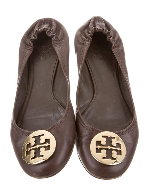 Tory Burch Reva Leather Flats Shoes Wto109786 The Realreal