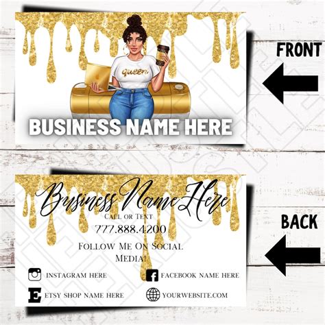 Glitter Gold Crafter Business Card Template Editable Crafty Etsy