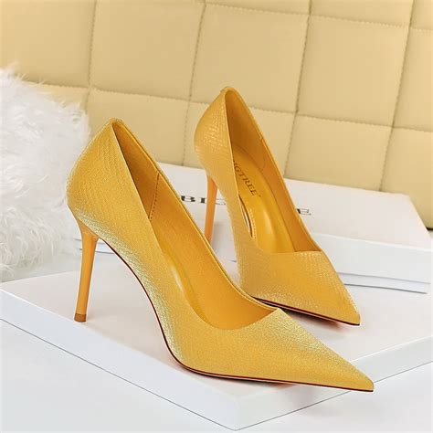 2021 New Women Fashion Satin Shallow Pointed Toe Shoes Lady Pumps Spring Sexy High Heels Female