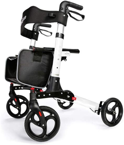Oasisspace Ultra Folding Rollator Walker With Wide Seat 8 Inches