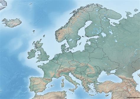 Topographic Map Of Europe Europe Map World Map Europe Europe