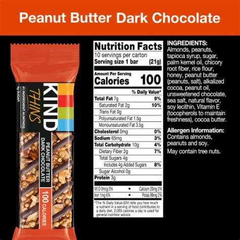 Kind Thins Peanut Butter Dark Chocolate Nut Bars 10 Ct Kroger