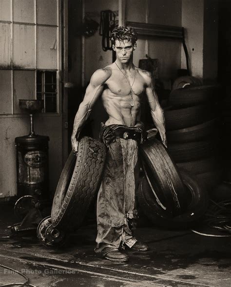 1984 Vintage HERB RITTS Semi Nude Male Fred With Tires Quadtone Photo