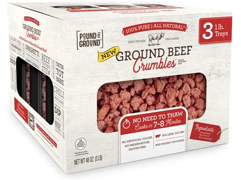 Pound Of Ground Products Ground Beef Crumbles Frozen Uncooked Meat