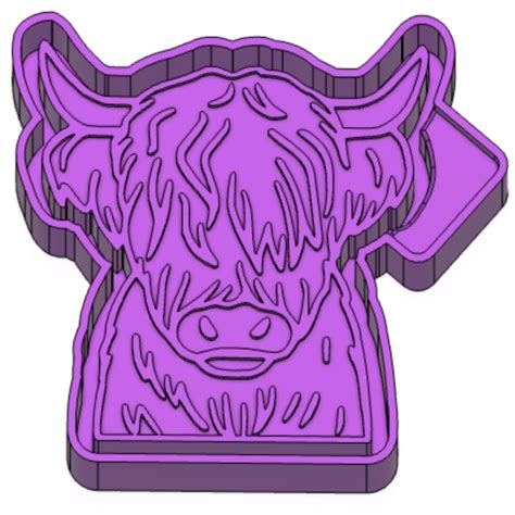 Stl File Fluffy Highland Cow Freshie Mold Silicone Mold Box 🐄