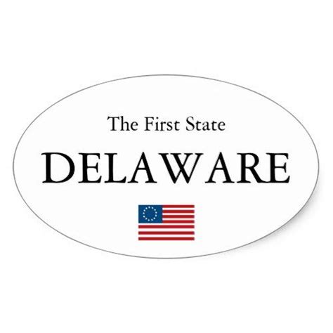 Delaware Us Flag Oval Stickers Delaware State Flag Delaware Flag