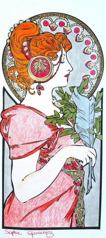 Femme Art Nouveau Art Nouveau Coloriages Difficiles Pour Adultes