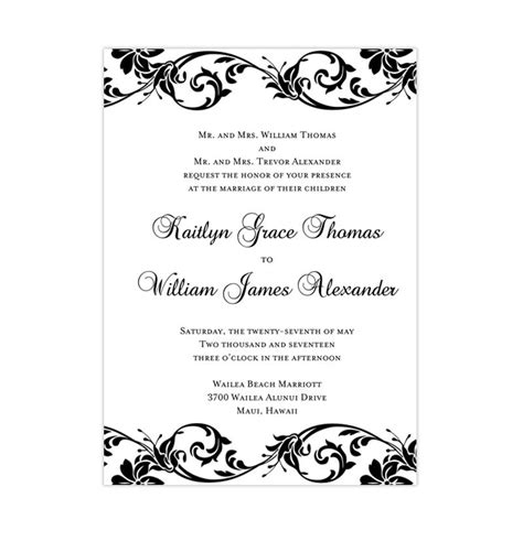 Whether you are planning a formal or informal affair, there are plenty of great wedding invitation wording options for your invites. Tropical Damask Wedding Invitation Black White - Wedding ...