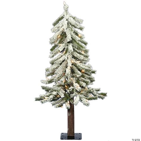 Vickerman 2 Flocked Alpine Christmas Tree With Clear Lights Oriental