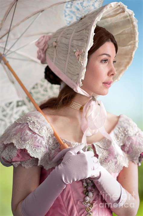 Pretty Victorian Woman With A Parasol Photograph By Lee Avison