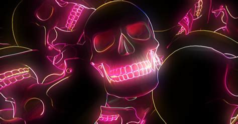 Neon Glowing Skull 4k By Patgrap On Envato Elements