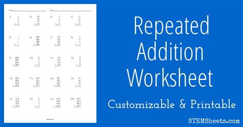 Repeated Addition Worksheet | STEM Sheets