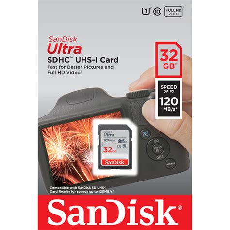 Sandisk 32gb Ultra Uhs I Sdhc Memory Card Class 10 120mbs Mega