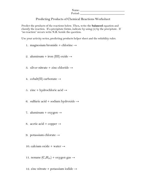 Chapter 10 chemical reactions worksheet answers factors affecting the rate of chemical. Reaction Products Worksheet Key - Worksheet Template Tips And Reviews